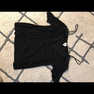 Off shoulder black top with lace